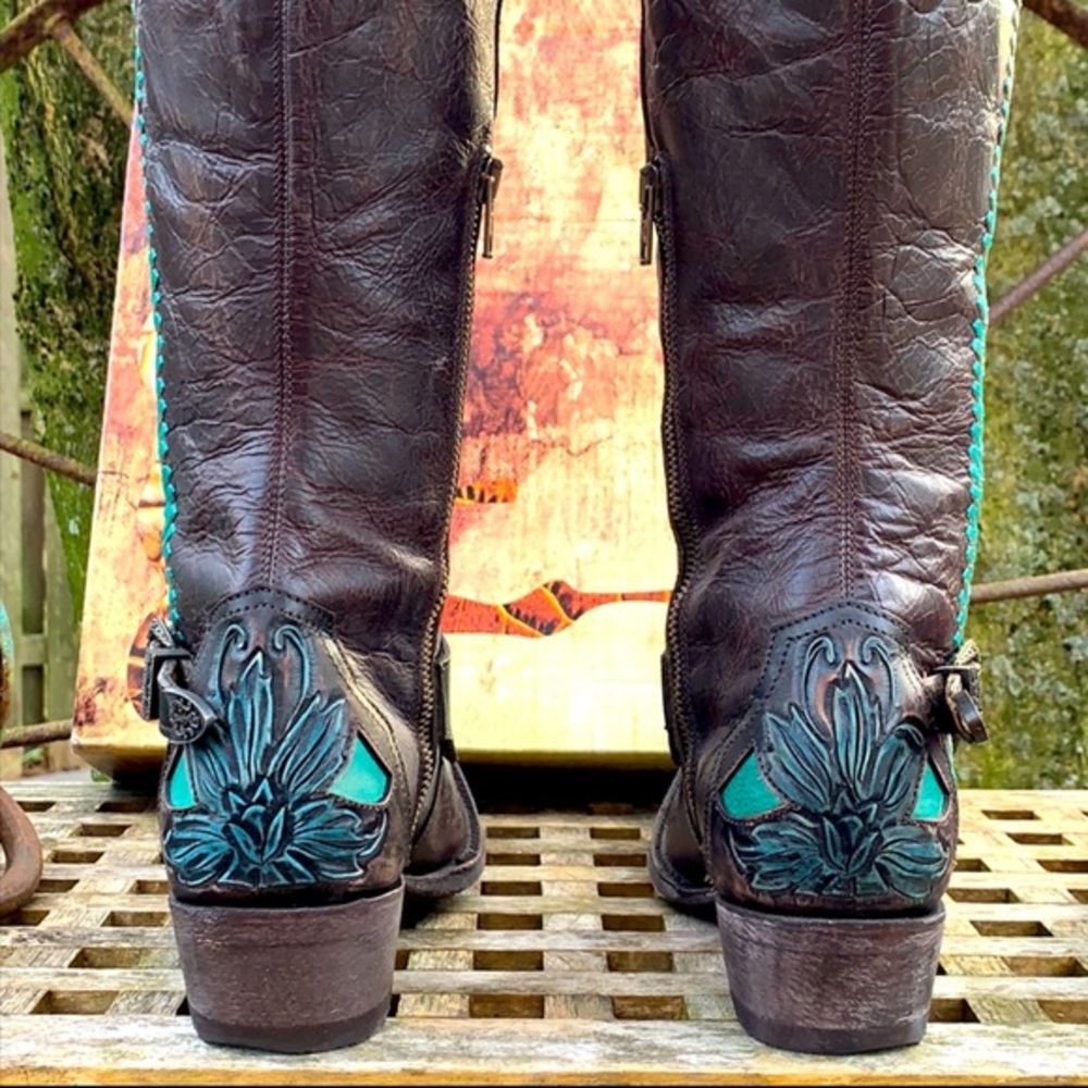 OLD GRINGO NEW With Box Aster Tooling 18” Tall Knee High Western Boots, Size 6.5 - Picture 6 of 14